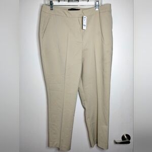 New York & Co (Size 14) Beige Stretch Slip Pockets Ankle Crop Pants (NEW-NWT)